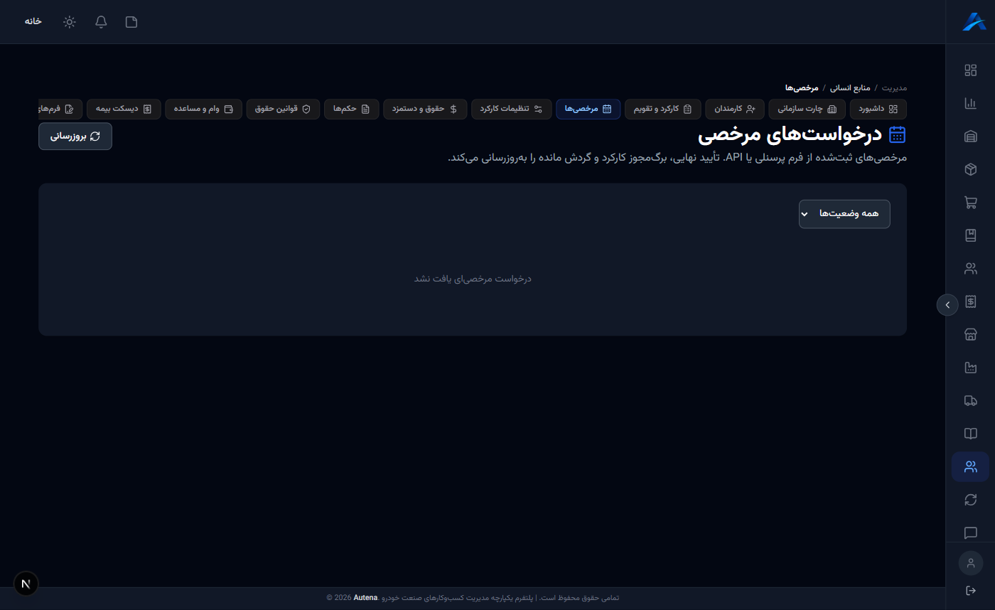 درخواست‌های مرخصی در انتظار تأیید